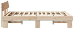 Estrutura da Cama com cabeceira Castanho 140 x 190 cm