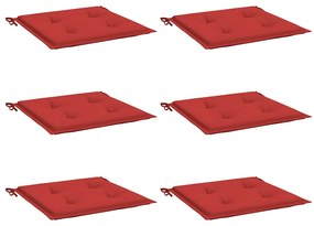 Almofadões p/ cadeiras jardim 6pcs 40x40x4 cm oxford vermelho