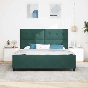 Cama vidaXL Verde Escuro 180x200 cm Veludo