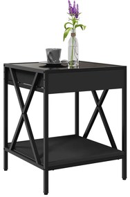Mesa de centro com luzes LED Infinity 40x40x49 cm preto