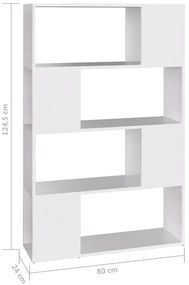 Estante/divisória 80x24x124,5 cm contraplacado branco
