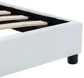 Estrutura de cama 90x200 cm couro artificial branco