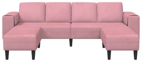 vidaXL Sofá de Sala de Estar 3 pcs Rosa