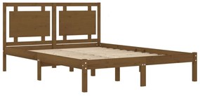 Estrutura de cama 200x200 cm madeira maciça castanho mel
