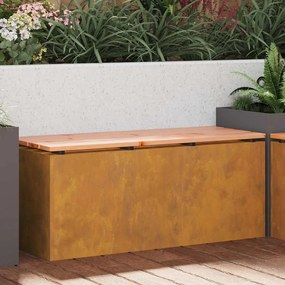 vidaXL Banco de jardim Ferro Enferrujado 100 x 40 x 43 cm Aço corten