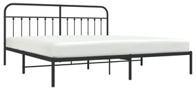 Estrutura de cama com cabeceira 200x200 cm metal preto