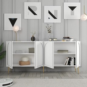 Console Lyon – Branco/Dourado – 180 cm x 80 cm x 35 cm
