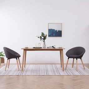 vidaXL Cadeiras de jantar 2 pcs tecido cinzento-escuro