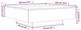 Mesa centro 100x100x31 cm derivados madeira carvalho castanho