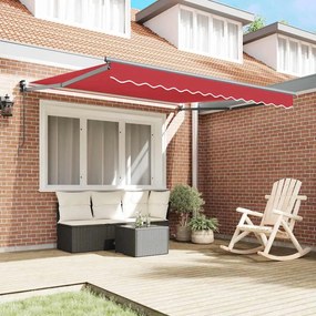 Toldo Retrátil Manual Vermelho 350x250 cm