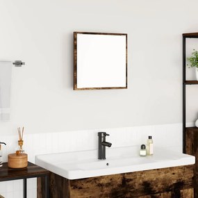 vidaXL Espelho de Casa de Banho LED Carvalho Fumado 40x8.5x37 cm Madeira Engenharia