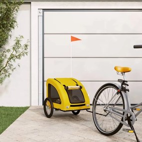 Reboque bicicleta p/ animais tecido oxford/ferro amarelo