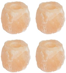 vidaXL Suporte para Vela de Sal 4 pcs 4 kg Rosa