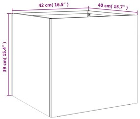 Vasos/floreiras 2 pcs 42x40x39 cm aço laminado a frio branco