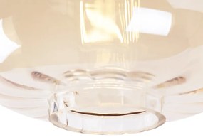 Candeeiro de teto design preto com vidro âmbar - Qara Design
