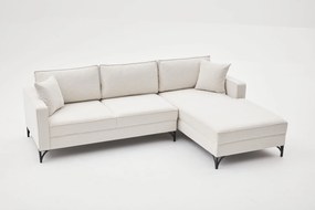 Sofá de Canto Berlin – Creme e Preto – 258 cm