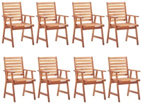 vidaXL Cadeiras de jantar para jardim 8 pcs madeira de acácia maciça