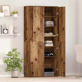 vidaXL Highboard Madeira Velha 80x35x180 cm Madeira Derivada