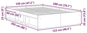 Estrutura de cama 120x200 cm branco