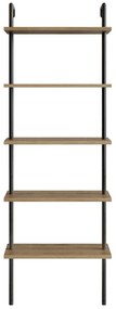 Estante Paula – Nogueira e Preto – 60x174x22 cm
