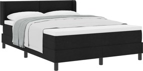 vidaXL Cama Box com colchão com cabeceira Preto 190 x 140 cm Poliéster
