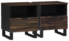 vidaXL Gabinetes de Cabeceira 2 pcs 40 x 33 x 46 cm Madeira maciça de Manga