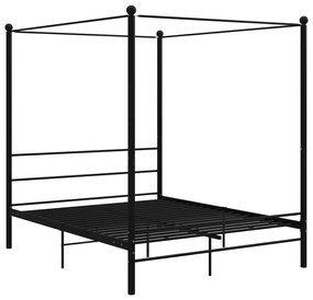 Estrutura de cama dossel 160x200 cm metal preto