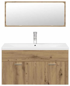 3 pcs móveis de casa de banho deriv. madeira carvalho artisiano