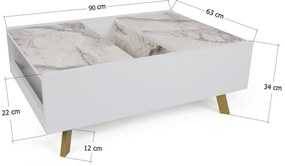 Mesa de Centro Frida – Branco – 90x63x34 cm