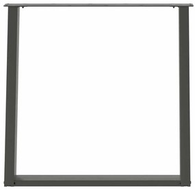 Pés para mesa de jantar em formato de U, 2 peças, antracite, 80x(72-73