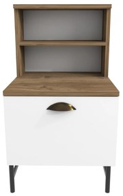 Mesa de Cabeceira Cressi – Cor Nogueira Branca – 45x83x22,5 cm