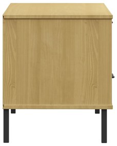 Móvel de TV c/ pernas de metal pinho maciço OSLO castanho