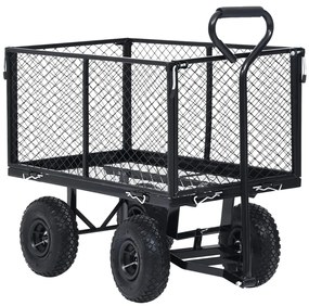 Carrinho de mão para jardim 350 kg preto