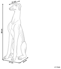 Estatueta decorativa 80 cm branca GREYHOUND Beliani