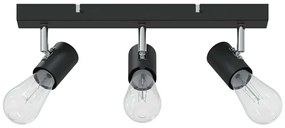 Holofote de Teto 3 Vias Ajustável Preto E27