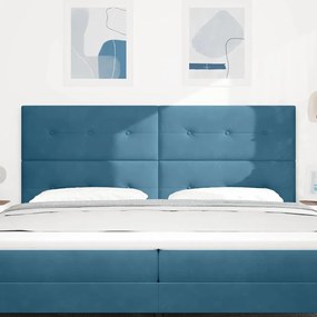 Cabeceira LED vidaXL Azul Escuro 100 cm Veludo