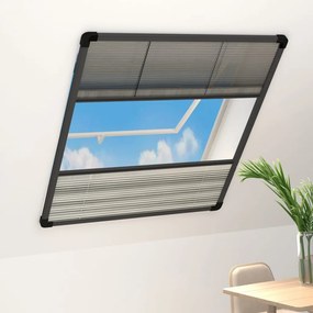 vidaXL Tela anti-insetos plissada janela c/ quebra-luz alum. 80x100cm