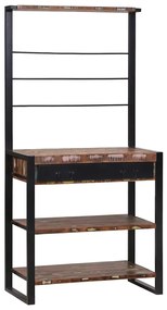 Suporte de Cozinha Multicolorido 80x40x160 cm Madeira Reclamada Sólida
