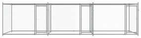 Jaula para cão com portas 6x2x1,5 m aço galvanizado cinzento