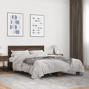 Estrutura de cama 140x190cm derivados madeira/metal