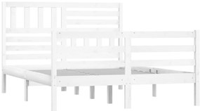 Estrutura de cama 160x200 cm madeira maciça branco