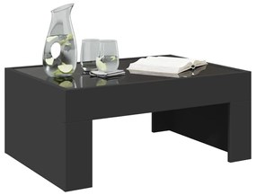 Mesa de centro luzes LED Infinity 70x50x30 cm preto