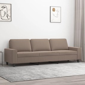 vidaXL Sofá de 3 lugares 210 cm tecido de microfibra cinza-acastanhado