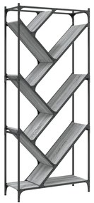 Estante 79x30x180 cm derivados de madeira e metal cinza sonoma