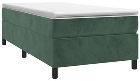 Estrutura de cama 90x190 cm veludo verde-escuro