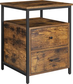 Mesa de cabeceira / mesa apoio 45 x 45 x 60 cm castanho vintage-preto