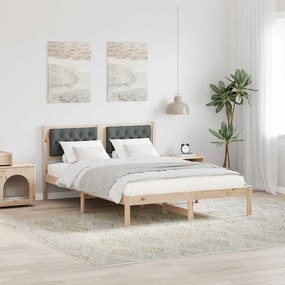 vidaXL Estrutura da Cama com cabeceira Cinza Escuro 150 x 200 cm