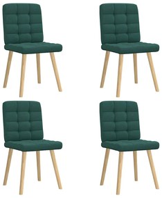 Cadeiras de jantar 4 pcs tecido verde escuro