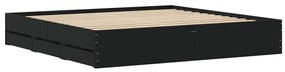 Estrutura de cama c/ gavetas 160x200 cm derivados madeira preto