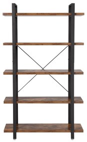 Estante vintage com 5 prateleiras 33,5 x 105 x 177,5 cm castanho vintage-preto
